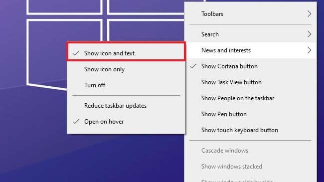 Cách tắt News and Interests khắc phục đơ Taskbar trên Windows 10